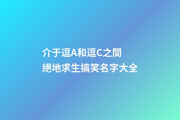 介于逗A和逗C之間 絕地求生搞笑名字大全